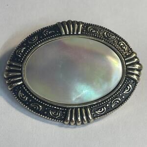 Vintage 70s/80s W. Germany Mother-of-Pearl Cobochon Brooch
